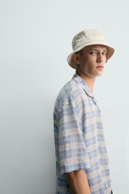 CAMISA JACQUARD CUADROS / Azul / Blanco - Zara фото 6