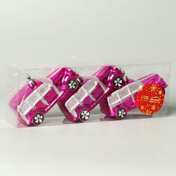 Ёлочные игрушки 3 шт., Зимнее волшебство, Модельки пластик, 93.5 см, розовый фото 2