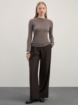 Джемпер с необработанным краем из шерсти / Zarina  фото 2