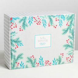 Коробка подарочная новогодняя складная Hello, winter, 30.5 х 22 х 9.5 см, Новый год - Дарите счастье фото 2