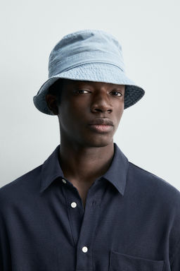 SOMBRERO BUCKET CHAMBRAY ALGOD?N / Azul claro