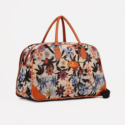 Сумка дорожная, 2 отдела на молниях, длинный ремень, цвет рыжий/разноцветный