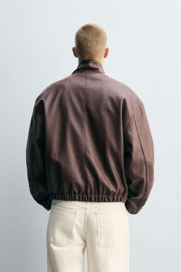 LEATHER EFFECT TEXTURED JACKET - Zara фото 3