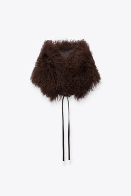 LEATHER AND SHEEPSKIN NECK PIECE - Zara фото 4