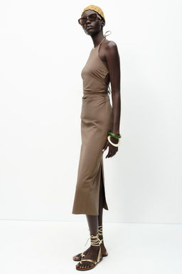HALTER MIDI DRESS WITH DETAIL - Zara фото 5