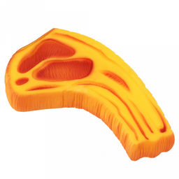 Игрушка для собаки "Стейк" 15,5х9х2,1см, с пищалкой, ПВХ, фактурная, желтый, "Пэт тойс (Pet toys)" (Китай)