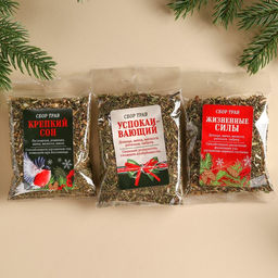 Подарочный набор Здоровья и благополучия в новом году: сбор трав 3 шт. ? 20 г, варенье из сосновых шишек 100 мл. - Доброе здоровье фото 4