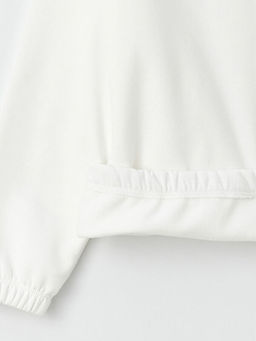 Bisiklet Yaka Bask?l? Uzun Kollu K?z ?ocuk Sweatshirt ve E?ofman Alt? - Waikiki фото 3