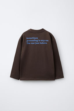 CONTRAST SLOGAN PRINT T-SHIRT - Zara фото 2