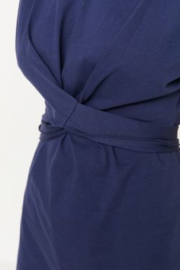 TRENDYOLMILLA Siyah %100 Pamuk Bele Oturan Y?rtmac ve Baglama Detayl? Midi Orme Kalem Elbise TWOSS21EL0404  фото 33