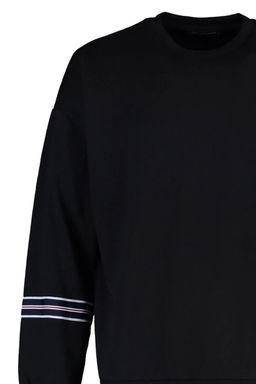 Siyah Oversize/Genis Kesim Seritli Sardonsuz Sweatshirt TMNAW21SW0796 - Trendyolmilla фото 7