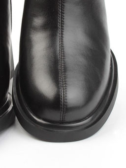 04-M3-840 BLACK Ботильоны зимние женские (натуральная кожа, натуральный мех)