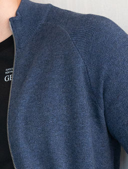 VILATTE / Джемпер тонкой вязки из хлопка на молни  фото 2