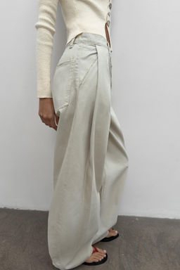 PANTAL?N BALLOON PINZAS / verde lavado - Zara фото 3