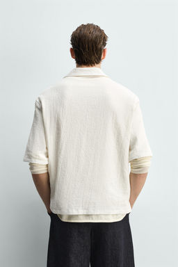 CAMISA POLO SEERSUCKER RELAXED FIT / Blanco - Zara фото 3