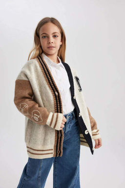 Кардиган для девочек с V-образным вырезом - Defacto фото 7