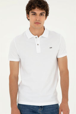 Мужская белая базовая футболка - U.s. polo assn фото 3