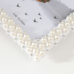 Фоторамка для фото 10×15 см «Жемчуг и стразы», пластик, прямые углы, 17.5×12.5 см