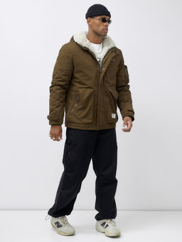 Куртка молодежная мужская зимняя с мехом темно-коричневого цвета 2611TK - Mtforce фото 9