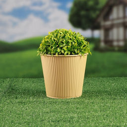 Декоративное кашпо «Ведёрко Килли», 14×14×13 см, металлическое, жёлтое