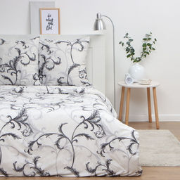 Постельное бельё Экономь и Я евро Магнолия, 200х215см, 200х215см, 70х70см-2 шт, полисатин, 80 г/м