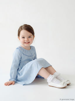 F?rf?rl? Bebe Yaka Desenli K?z Bebek Elbise