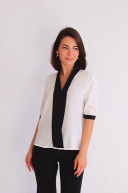 Martichelli Блуза белая с чёрным