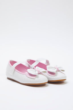 Trendyol Shoes Beyaz-Pembe Fiyonk Detayl? Mary Jane Kucuk K?z Cocuk Kids Babet TAKSS25BE00035 - Trendyolmilla фото 2
