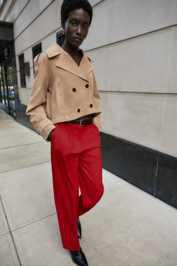 STRAIGHT-LEG TROUSERS WITH BELT - Zara фото 2