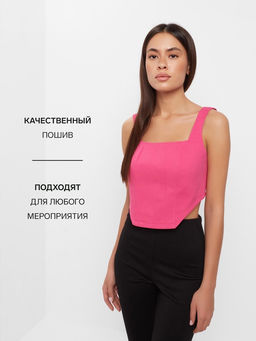Корсет женский джинсовый MIST: Denim, размер 44, розовый