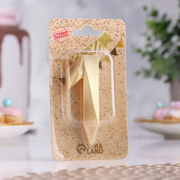 Цена за 4 шт. Свеча в торт «Цифра 1», золотая, 6.5 см