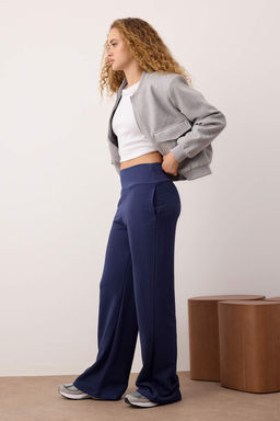 Lacivert Ince Ekstra Yuksek Bel Wide Leg/Genis Kesim Pantolon TWOAW25PL00026