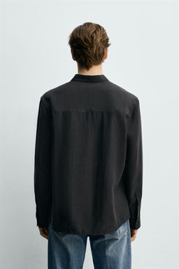 CAMISA FLUIDA CUELLO TIRA / Negro - Zara фото 3