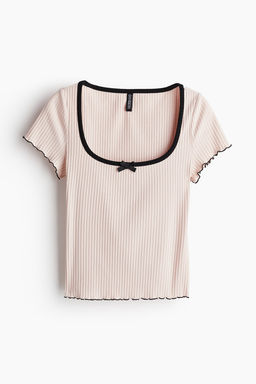 Top de canale con detalles sobrehilados - H&m фото 4
