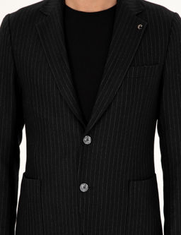 Siyah Slim Fit Ka_mir Kar___ml_ Tak_m Elbise