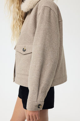 Cazadora de sarga con cuello efecto pelo - H&m фото 7