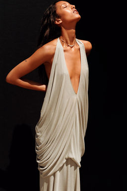 LIMITED EDITION VOLUMINOUS HALTERNECK MAXI DRESS - Zara фото 7