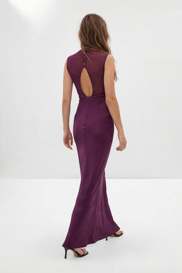 Kahverengi Duz Saten Maxi Abiye & Mezuniyet Elbisesi TPRSS26AE00168 - Trendyolmilla фото 8