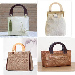 Ручки для сумки деревянные, 11.5×17 см, цвет коричневый