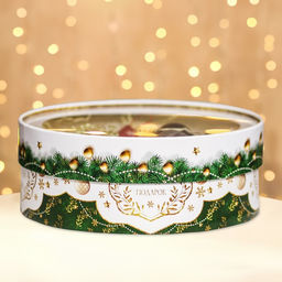 Коробка подарочная новогодняя с окном «Новогодний подарок» 21×21×8 см