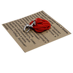 Браслет красная шерстяная нить c Оленем-символ долголетия, семейного процветания и успеха