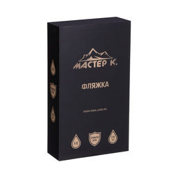 Фляжка Мастер К, 270 мл, подарочная, армейская, 9 oz, нержавеющая сталь, серебристая