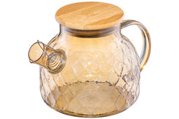 Чайник 1 л 20,5*13,5*12,5 см Crystal glass с ситом+бамб.крышк.с метал. дном/с силик.уплот, золото - Elan gallery фото 13