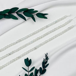 Бусины для украшений из Лунного камня с вкл.Турмалина (62 бусины) - Радуга самоцветов фото 3