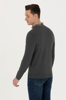 U. S. Polo Assn Мужской базовый свитер антрацитового меланжа - U.s. polo assn фото 5