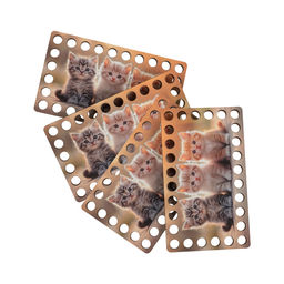 Заготовка для декорирования Love2art ДВ-04 Набор донышек для вязания Матовый фанера 12 х 7 х 0.4 см 4 шт 04 Котята  фото 4