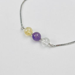 Браслет регулируемый для "Стрельца" из Топаза, Аметиста и Цитрина от 16 см