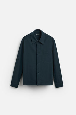 COTTON/LINEN SEERSUCKER OVERSHIRT - Zara фото 10