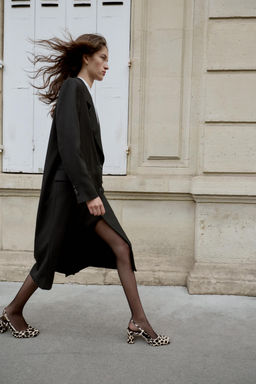 ANIMAL PRINT LEATHER SLINGBACK SHOES