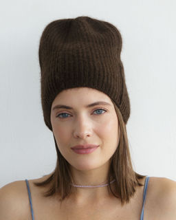 Шапка из пуха яка UL темно-коричневая - Ulzii фото 3